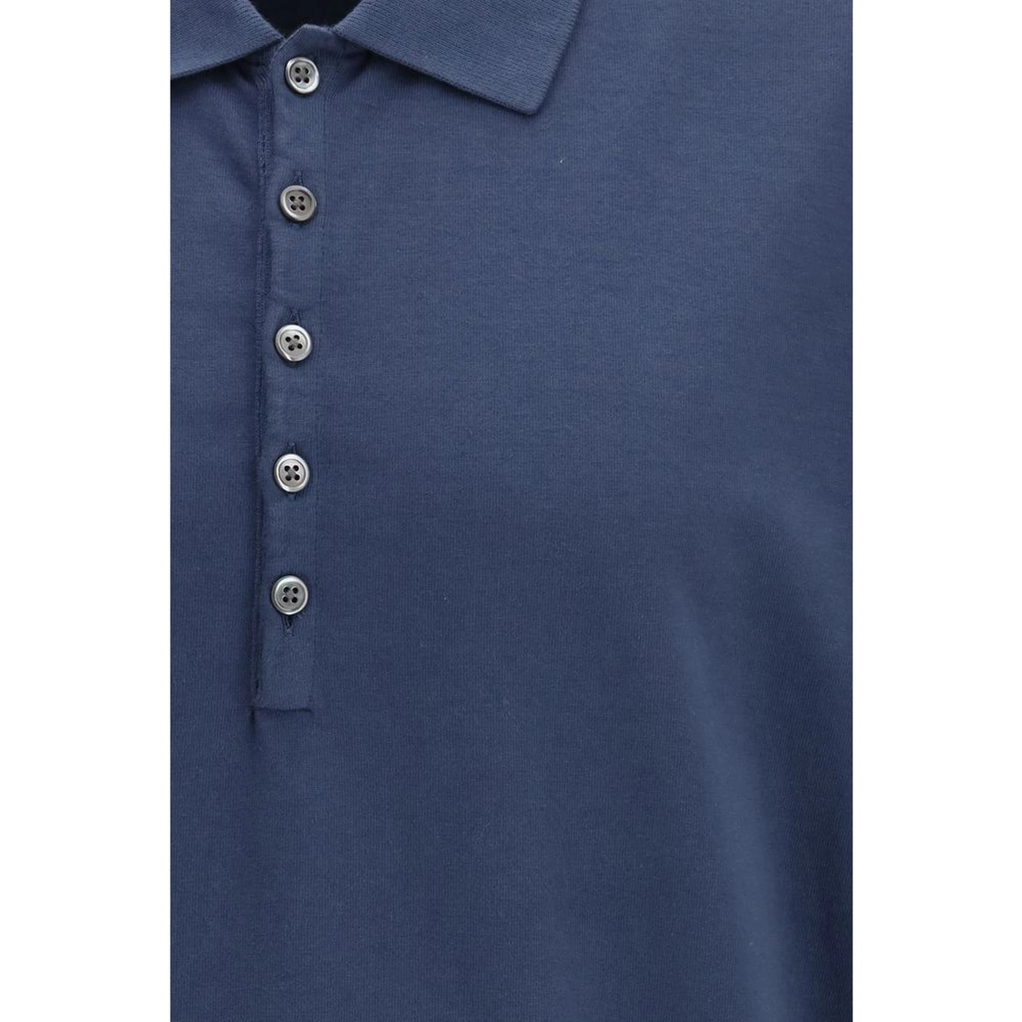 Blue Cotton Polo Shirt