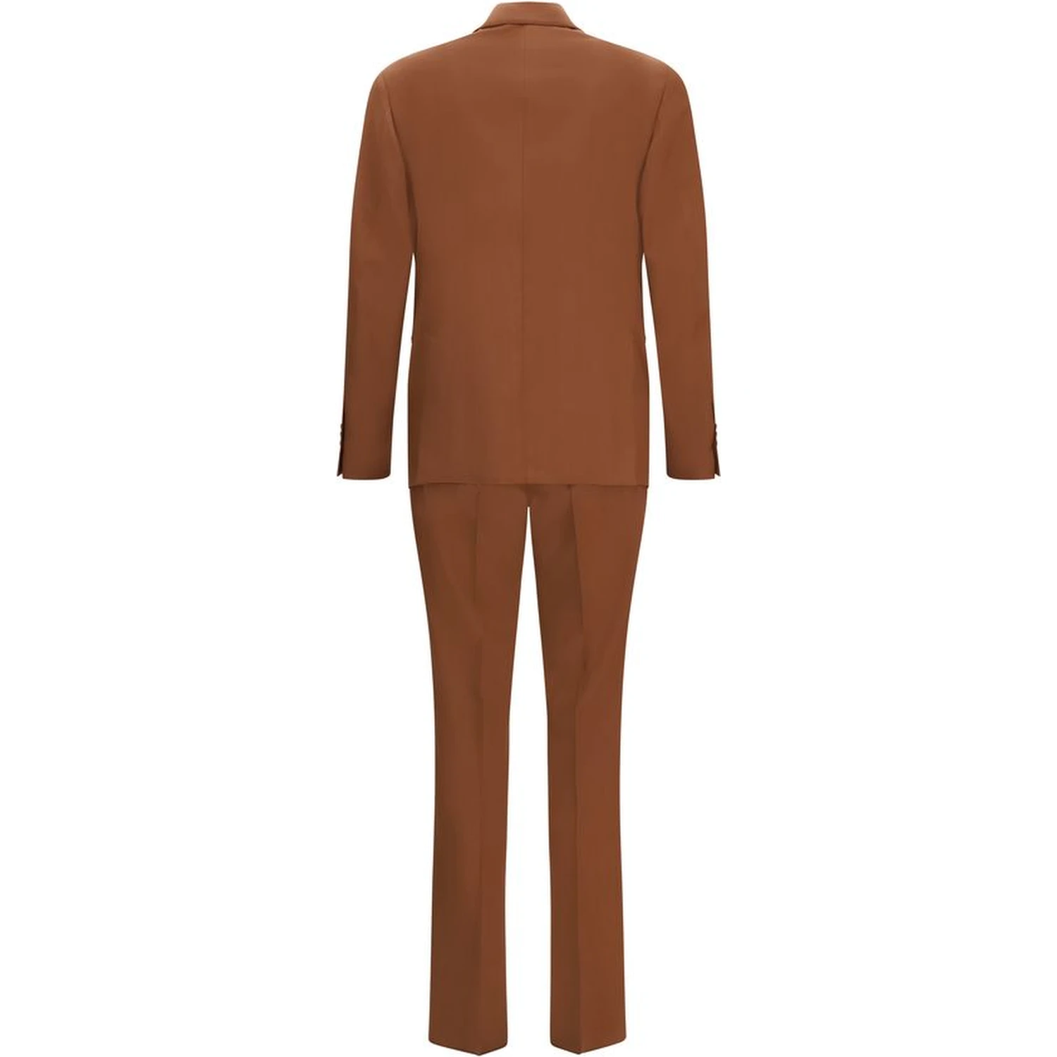 Brown Cotton Two-Piece Suit