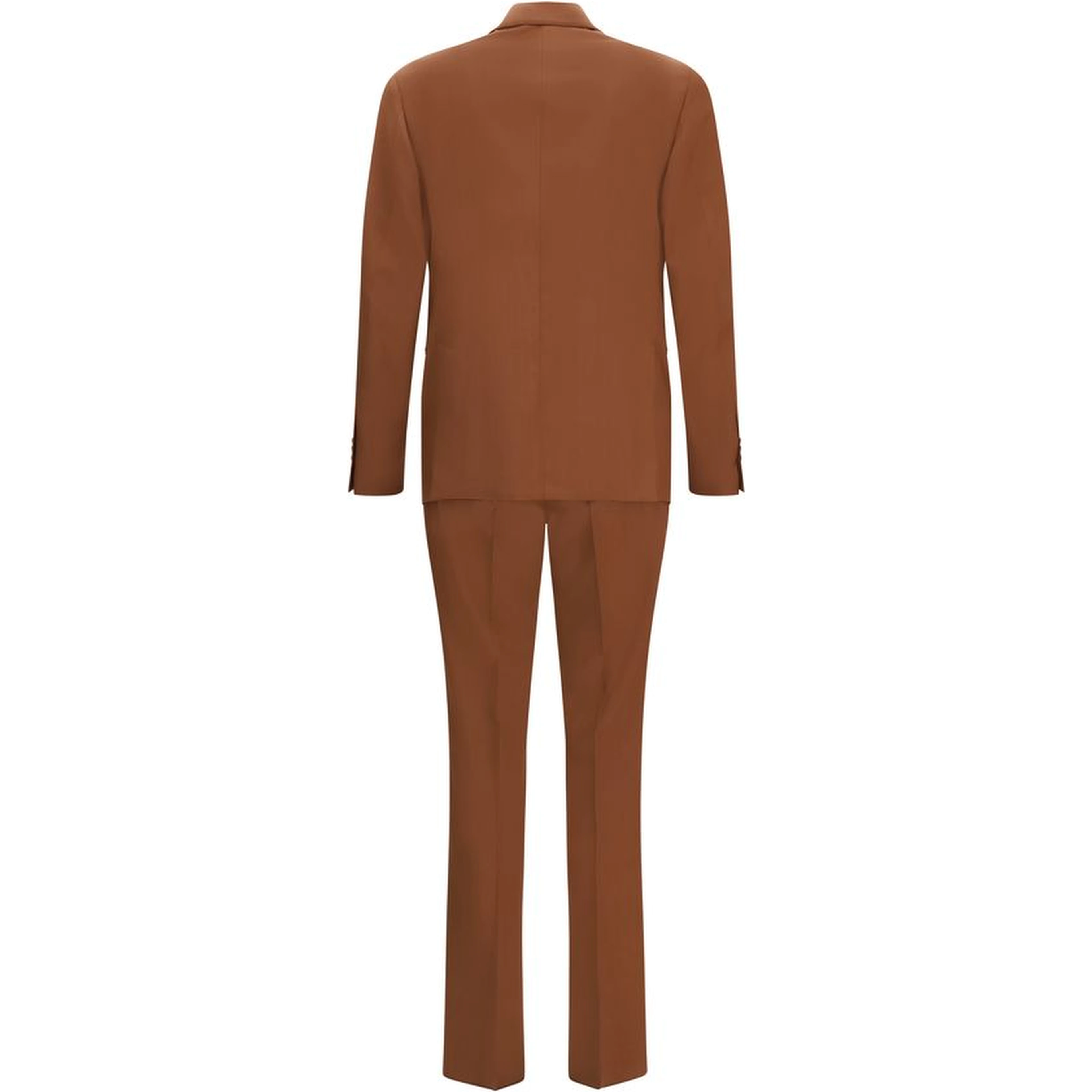 Brown Cotton Two-Piece Suit