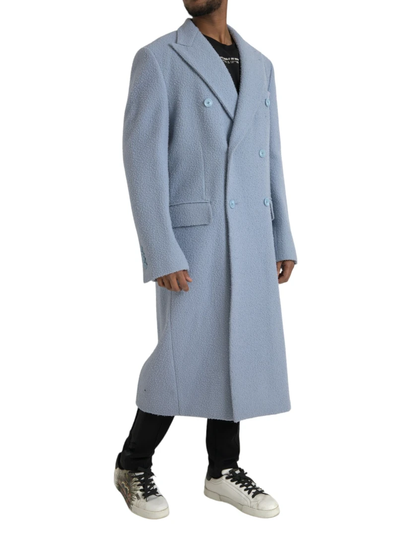 Light Blue Cashmere Trench Coat