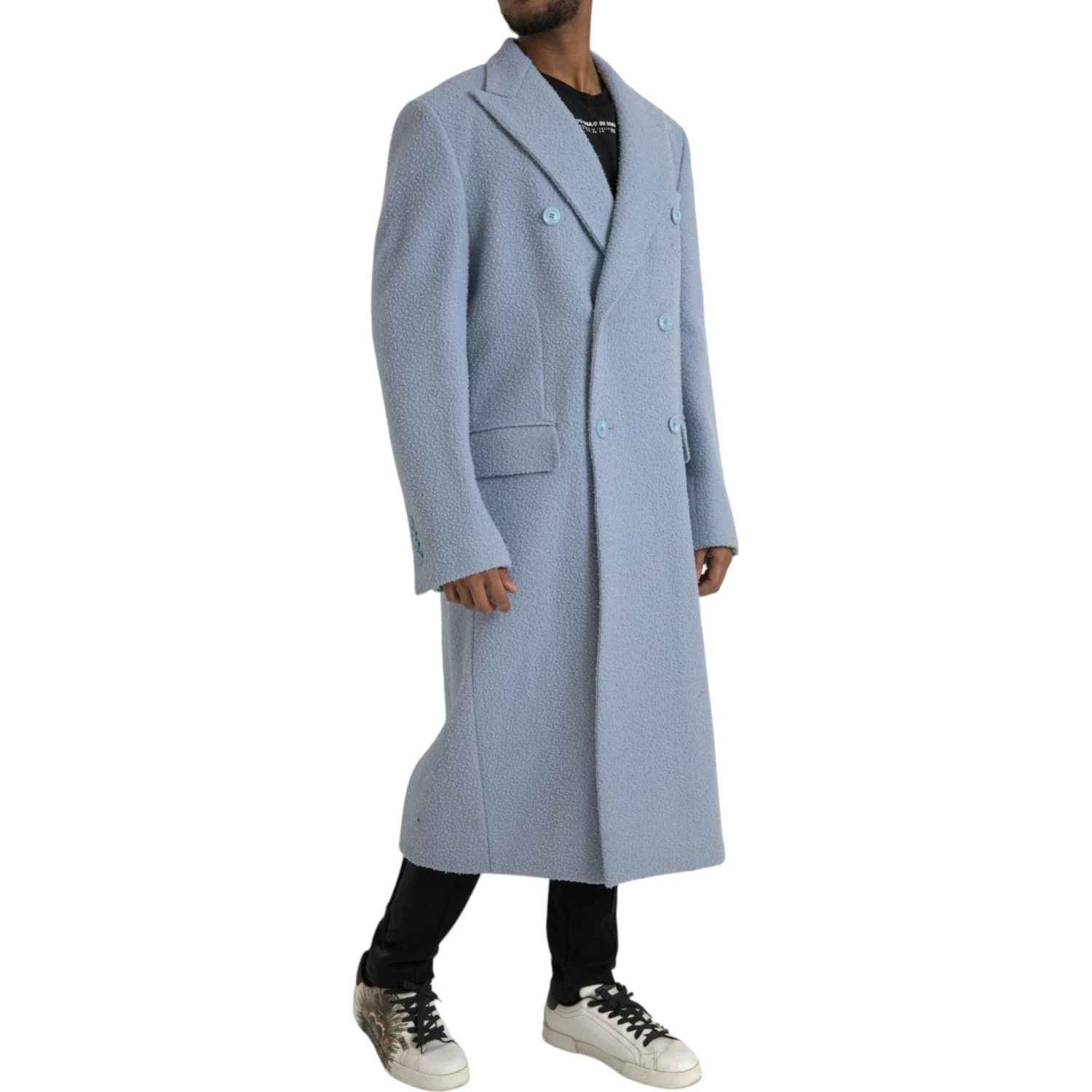 Light Blue Cashmere Trench Coat
