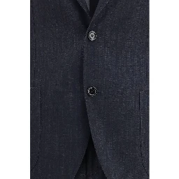 Blue Cotton Two-Piece Suit