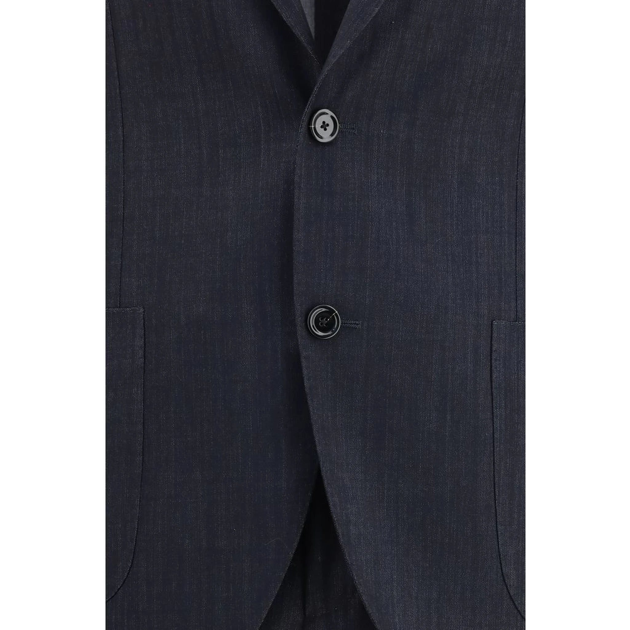 Blue Cotton Two-Piece Suit