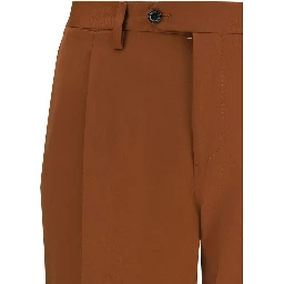Brown Cotton Two-Piece Suit