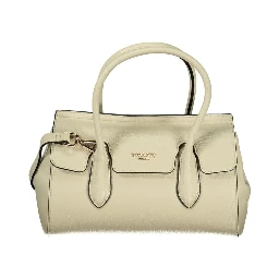 Beige Polyurethane Women Tote
