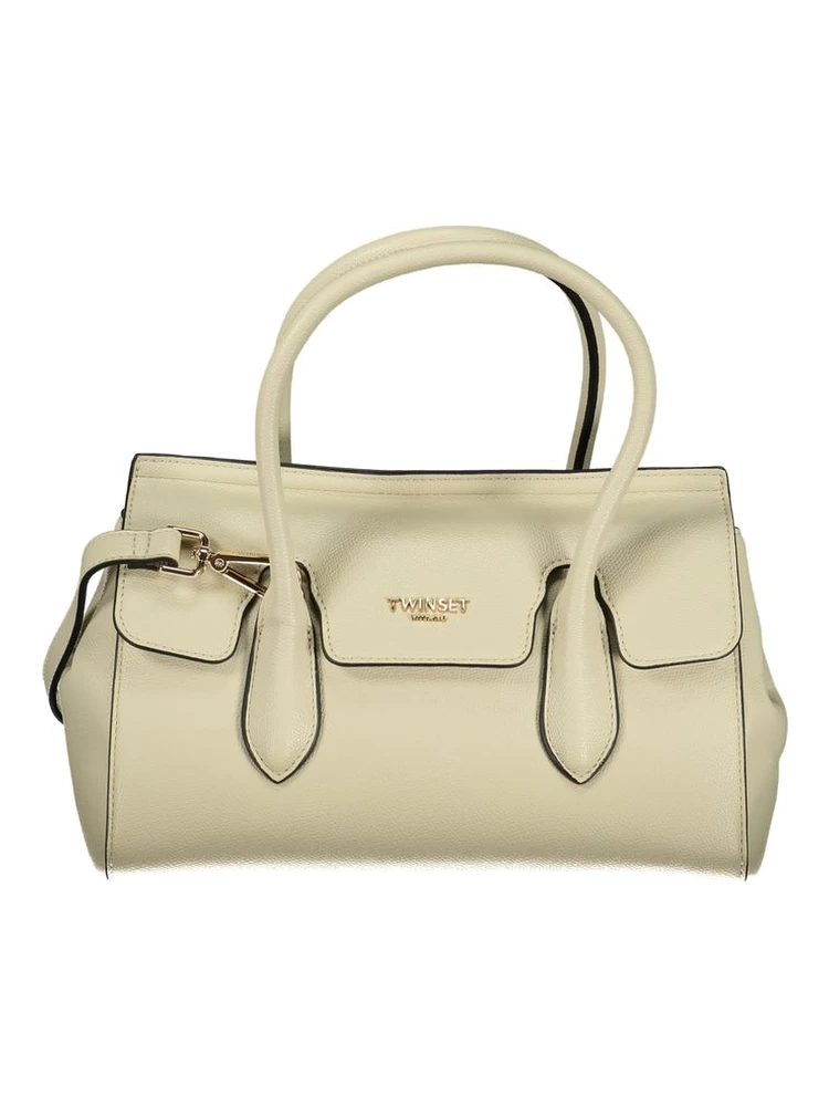Beige Polyurethane Women Tote