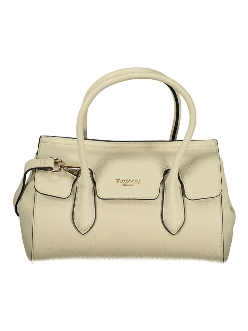 Beige Polyurethane Women Tote
