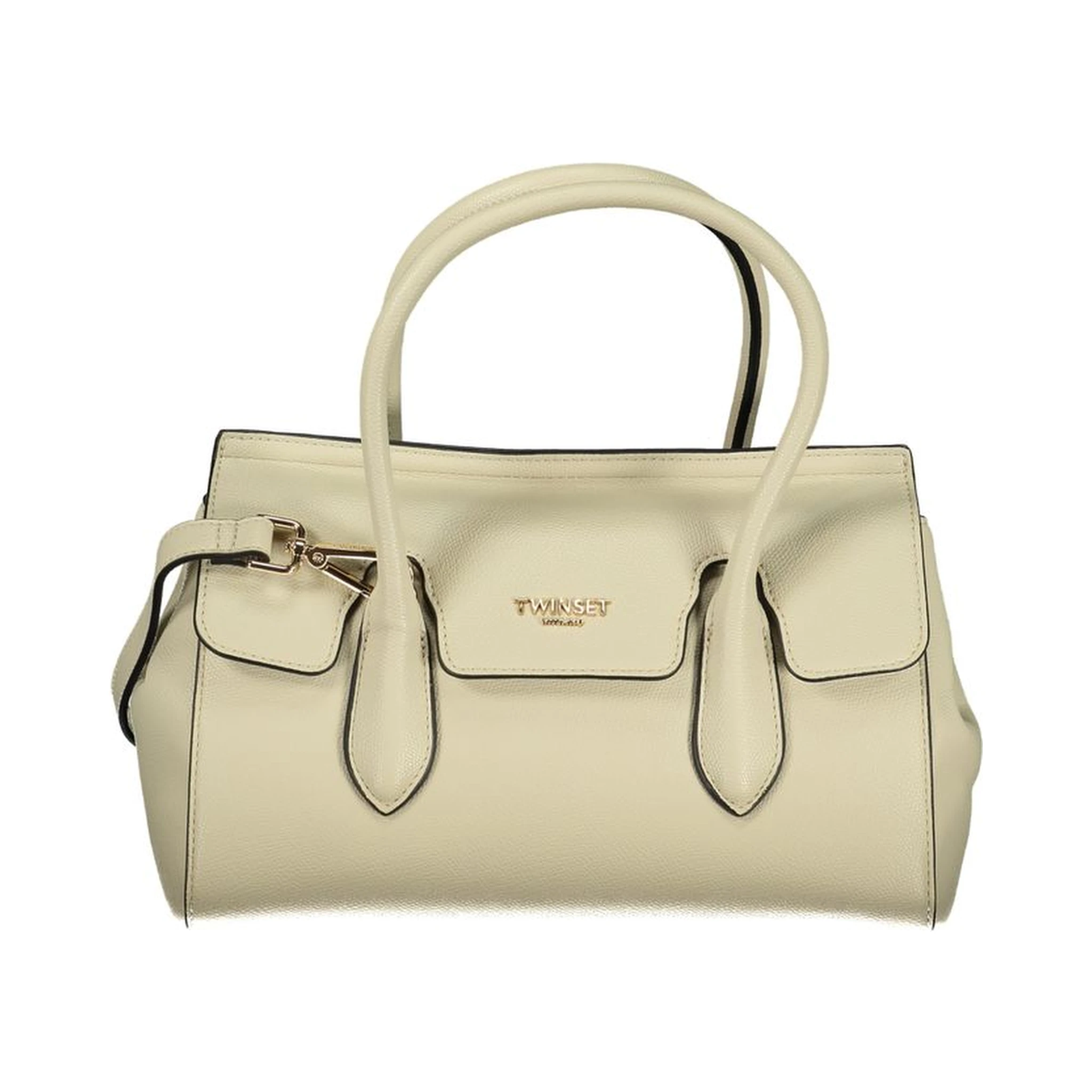 Beige Polyurethane Women Tote