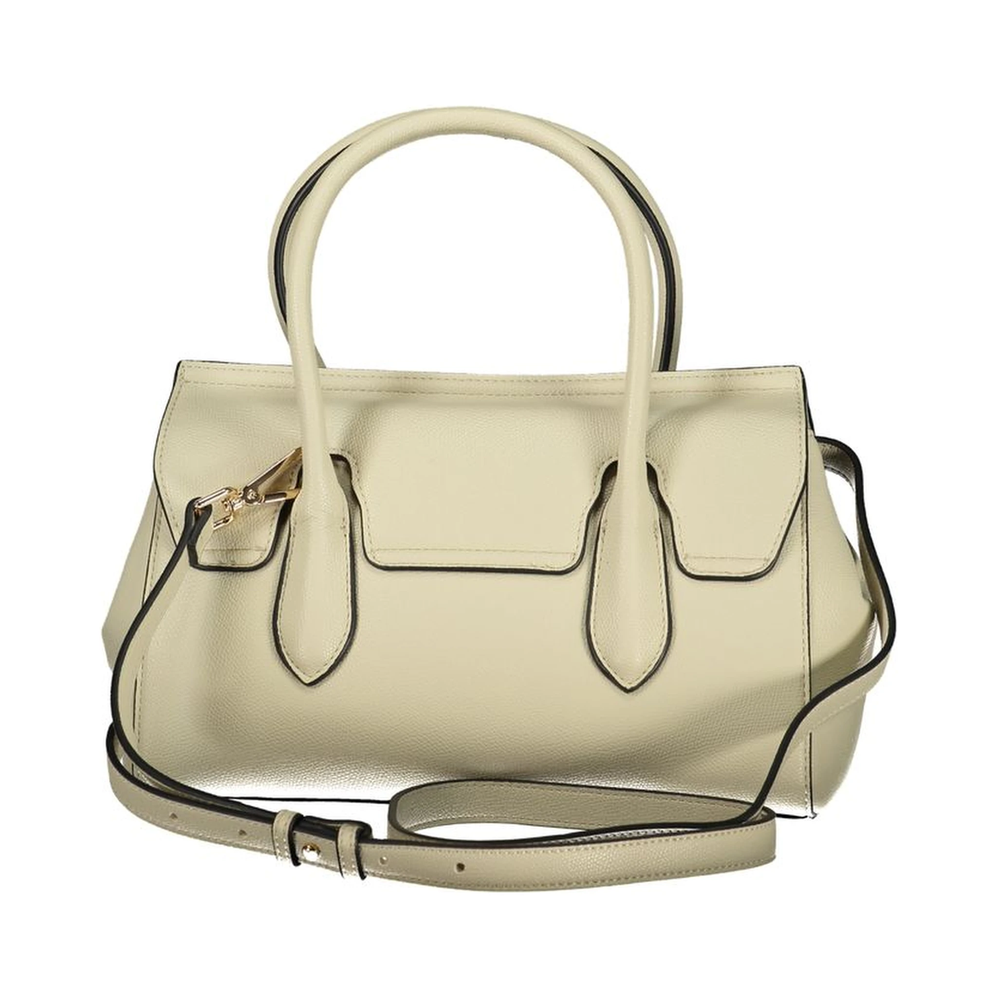 Beige Polyurethane Women Tote
