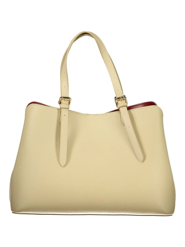 Beige Polyurethane Women Tote alternative