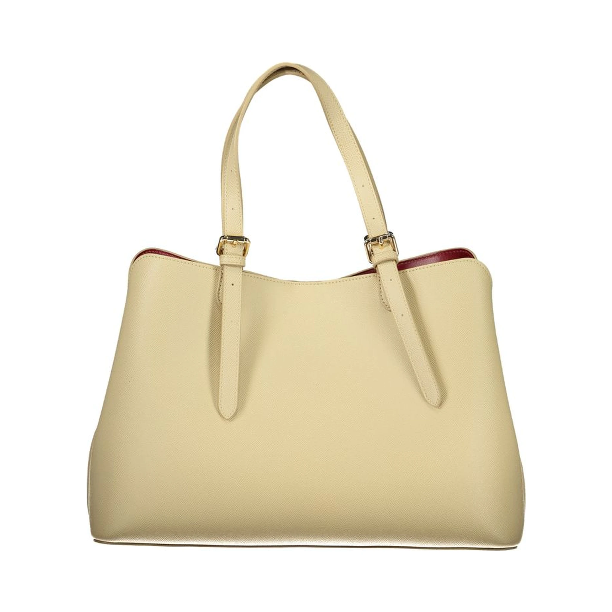 Beige Polyurethane Women Tote