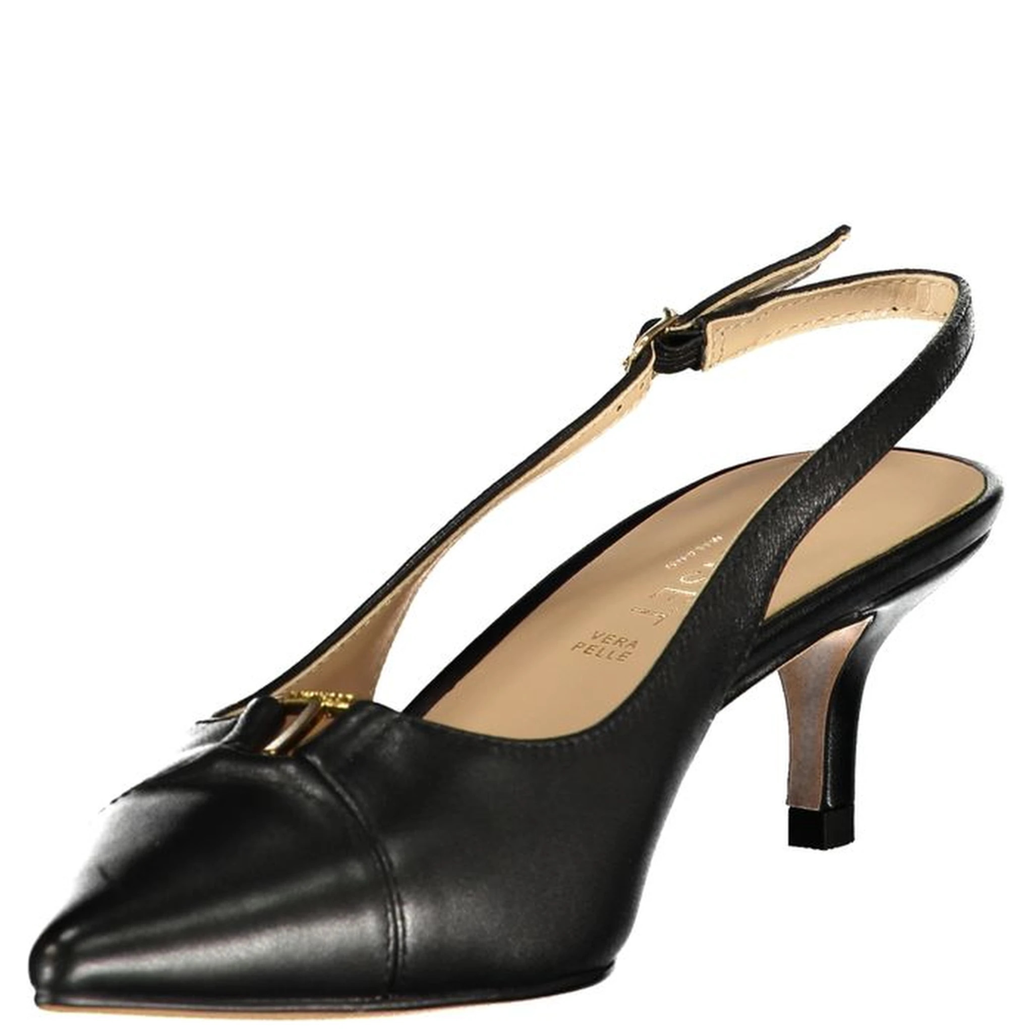 Black Leather Women Sandal