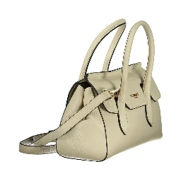 Beige Polyurethane Women Tote