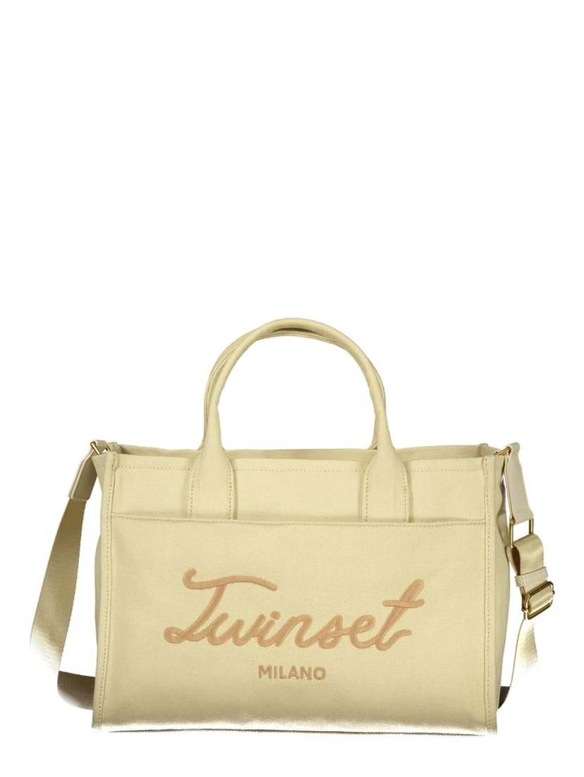 Beige Cotton Women Tote