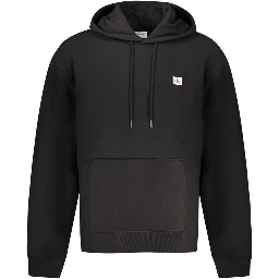 Black Cotton Men Hoodie