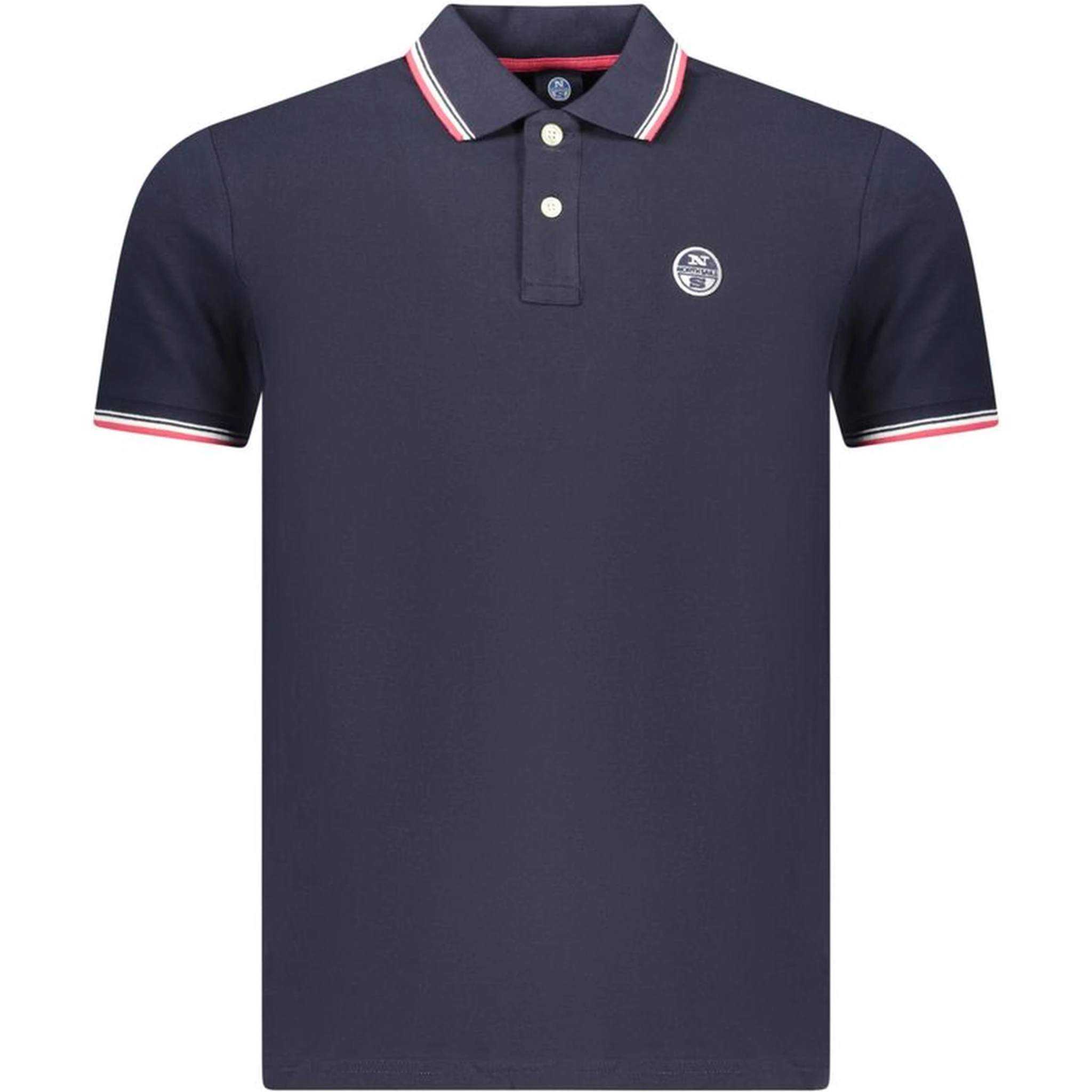 Blue Cotton Men Polo Shirt