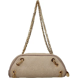 Beige Leather Shoulder Bag