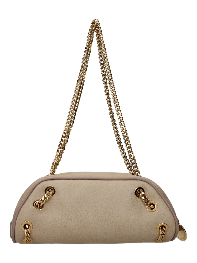 Beige Leather Shoulder Bag
