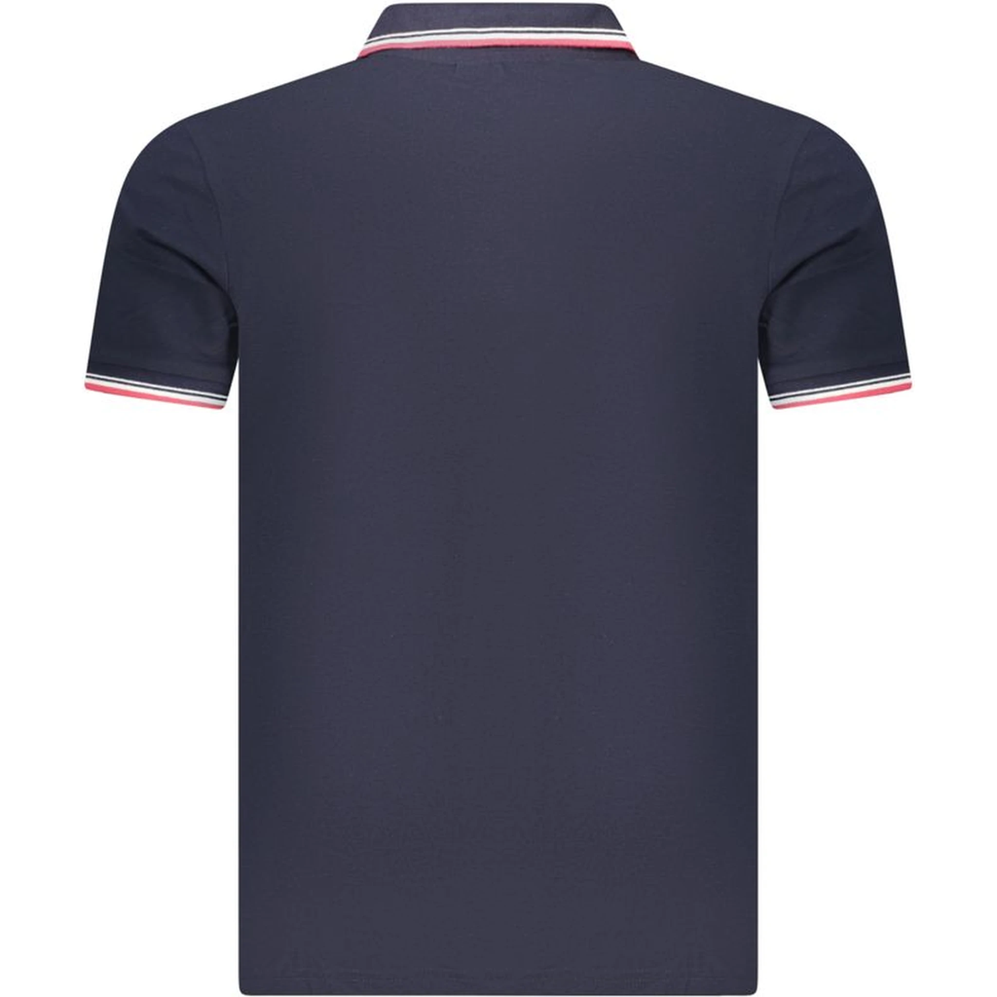 Blue Cotton Men Polo Shirt