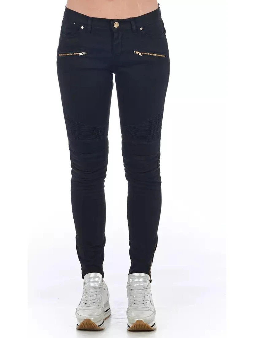 Black Cotton Skinny Jeans