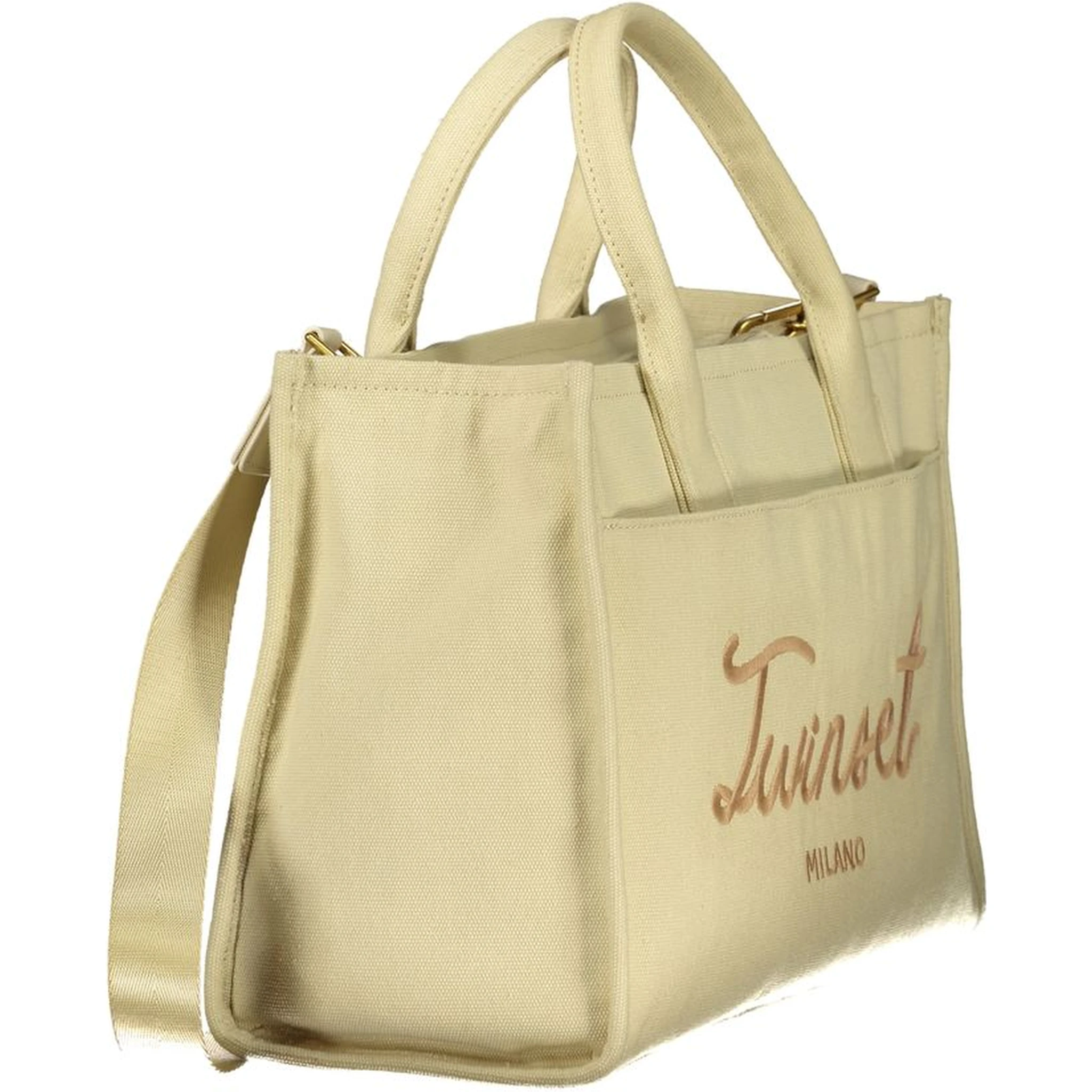 Beige Cotton Women Tote