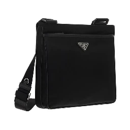 Black Recycled Polyamide Shoulder Bag
