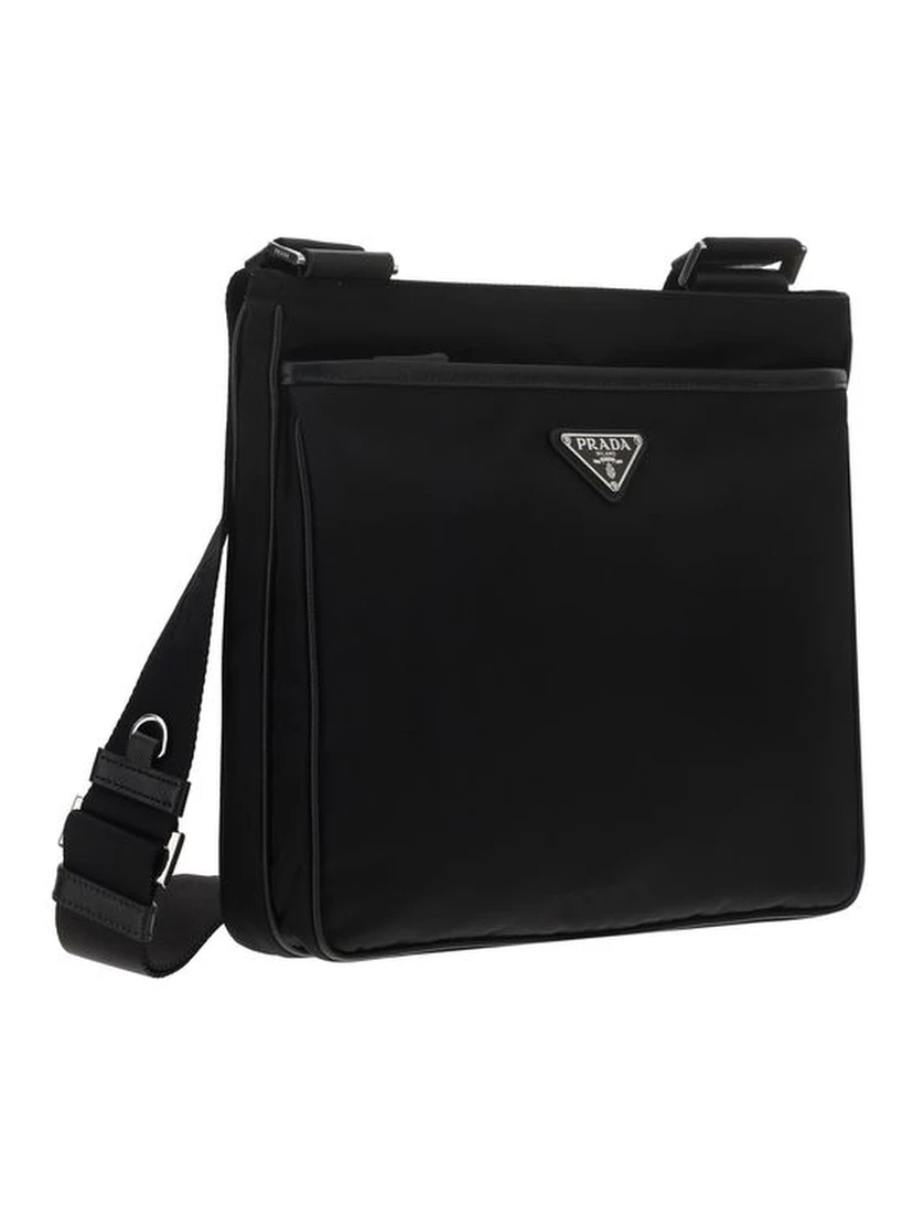 Black Recycled Polyamide Shoulder Bag