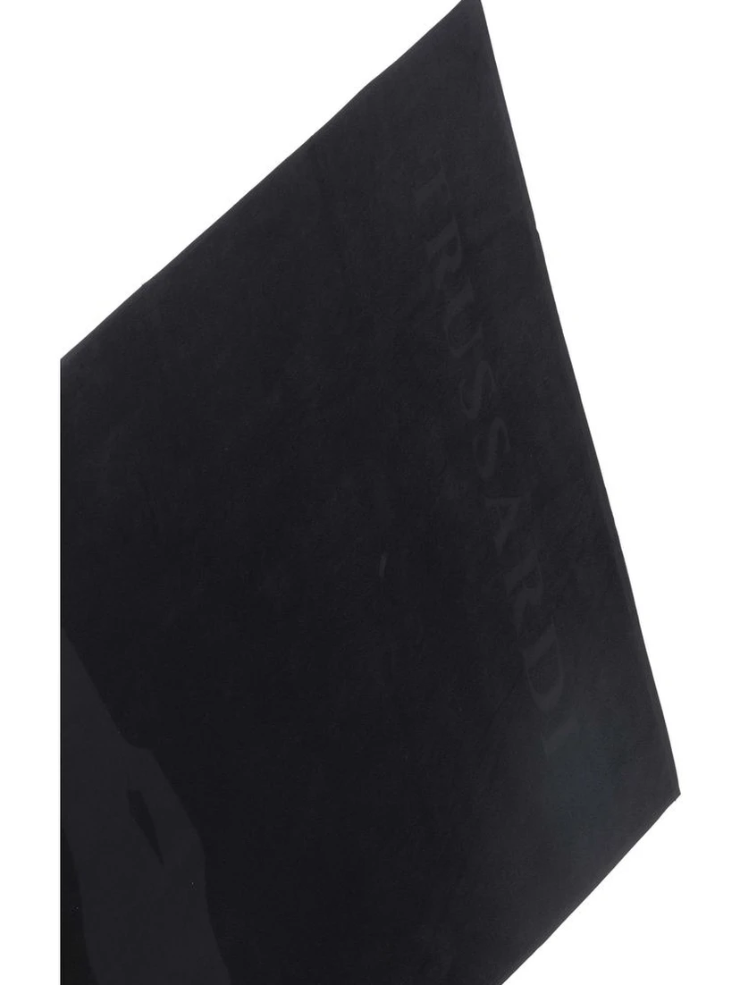 Black Cotton Men Beach Towel