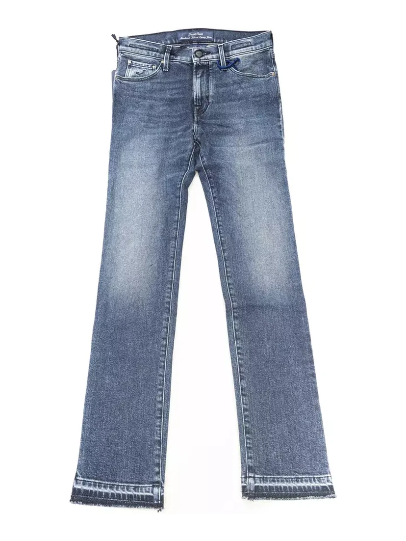 Blue Cotton Slim Fit Jeans