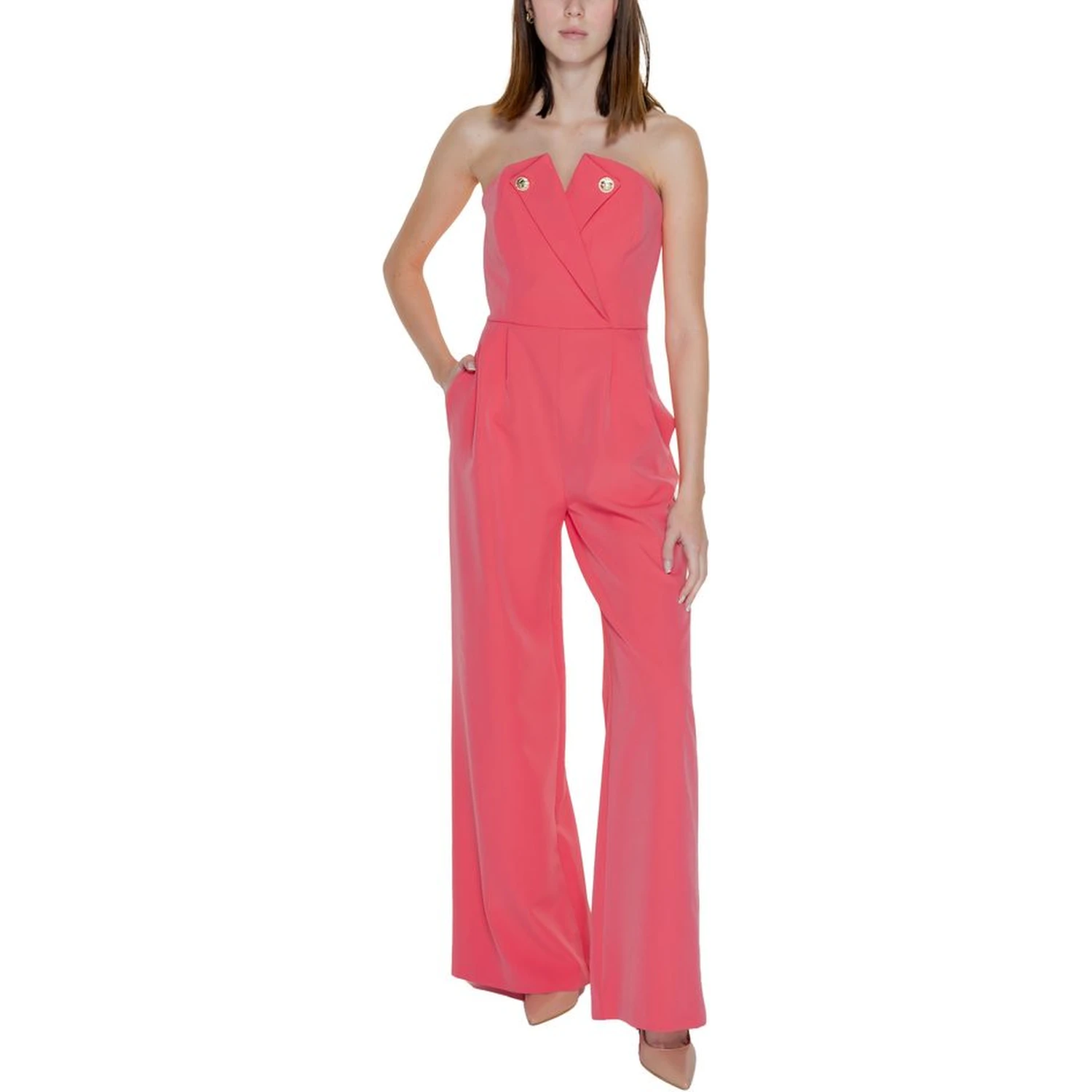 Orange Polyester Jumpsuit