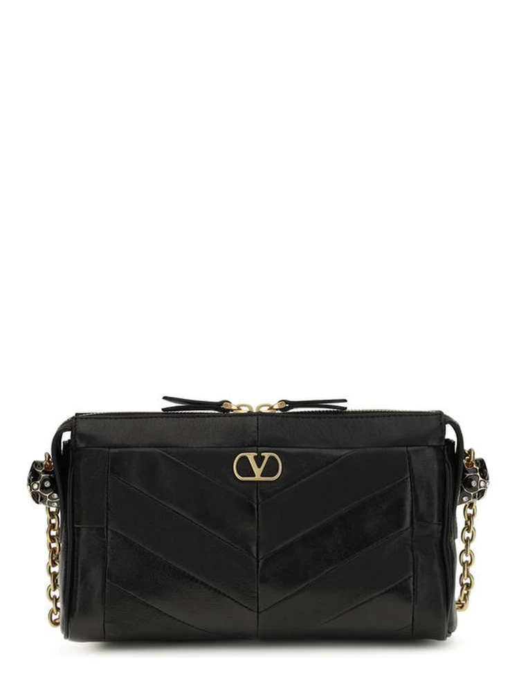 حقيبة كتف من جلد الخروف الأسود (Ovis Aries Aries)