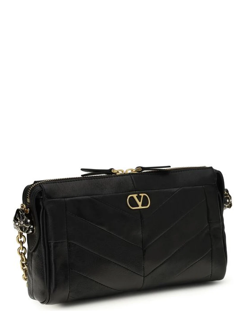 حقيبة كتف من جلد الخروف الأسود (Ovis Aries Aries)