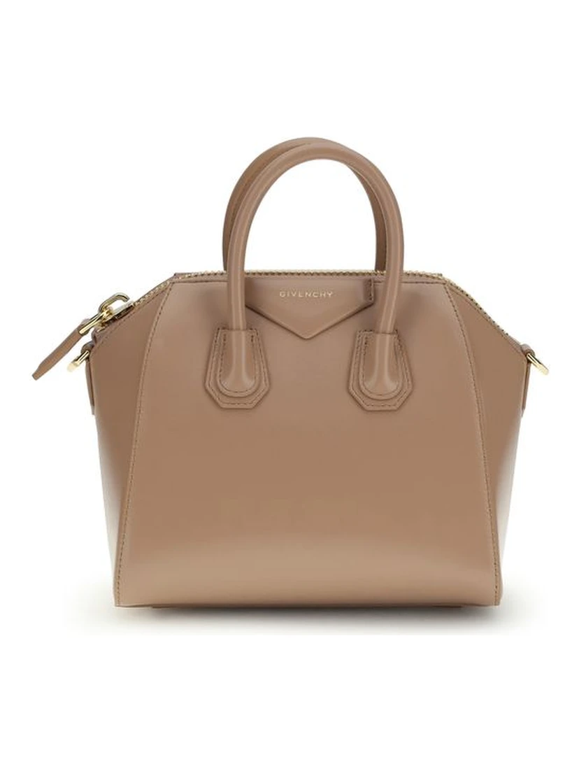 Beige Calf Leather Bos Taurus Handbag