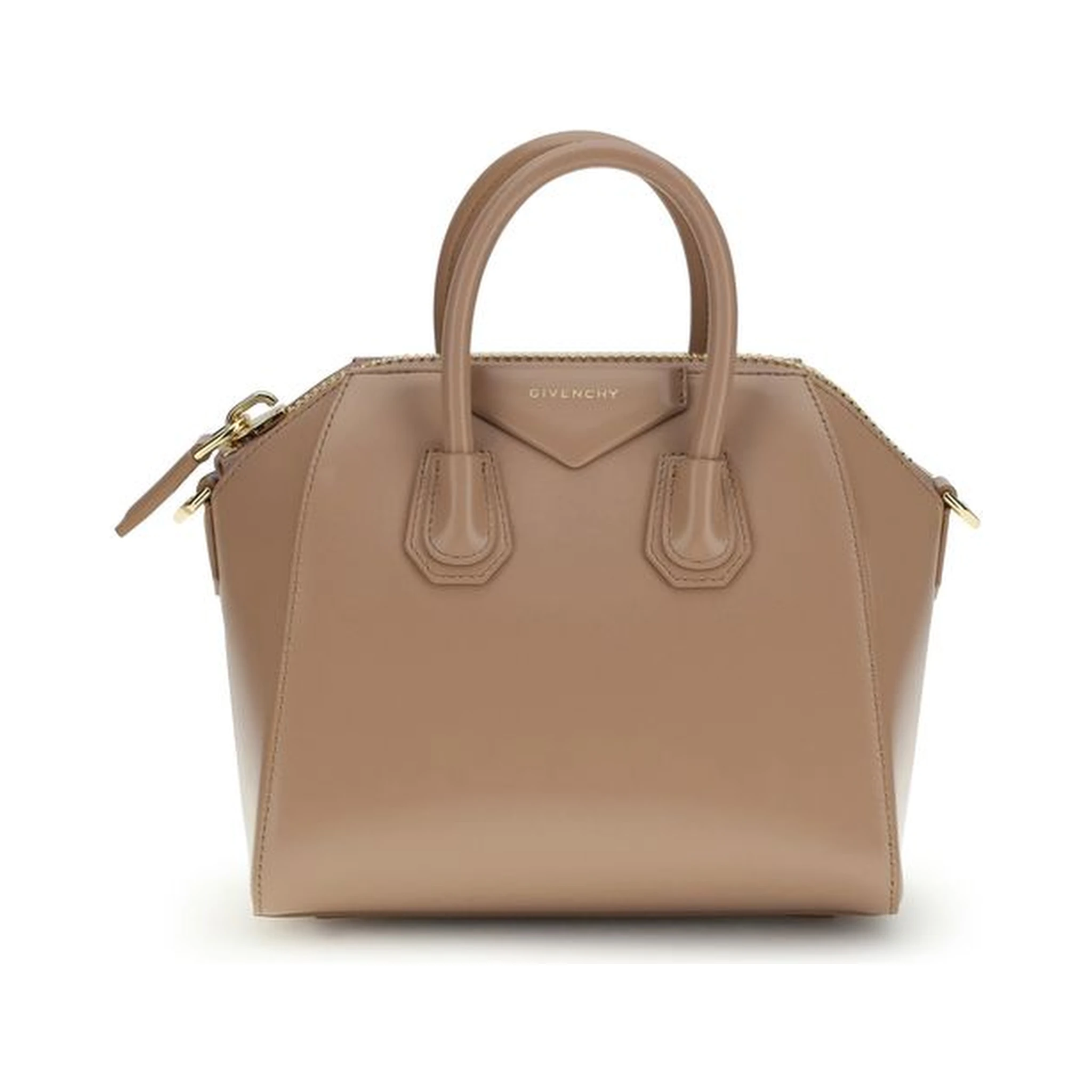 Beige Calf Leather Bos Taurus Handbag