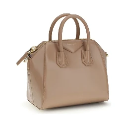 Beige Calf Leather Bos Taurus Handbag