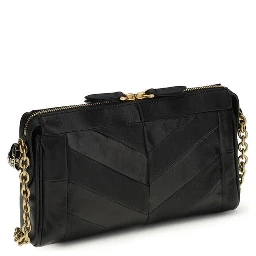 حقيبة كتف من جلد الخروف الأسود (Ovis Aries Aries)