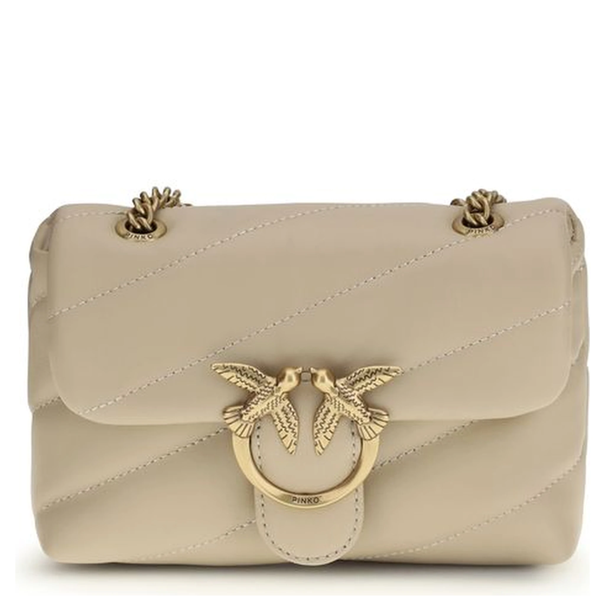 حقيبة كتف بوس توروس من جلد العجل البيج