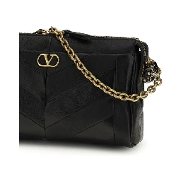 حقيبة كتف من جلد الخروف الأسود (Ovis Aries Aries)