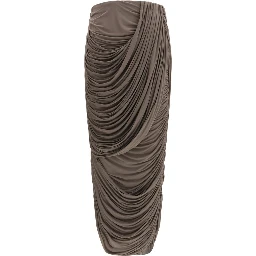 Brown Copper Midi Skirt