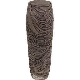 Brown Copper Midi Skirt