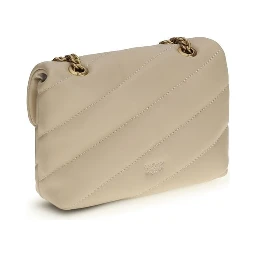 حقيبة كتف بوس توروس من جلد العجل البيج