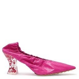 Fuchsia Leather Slippers