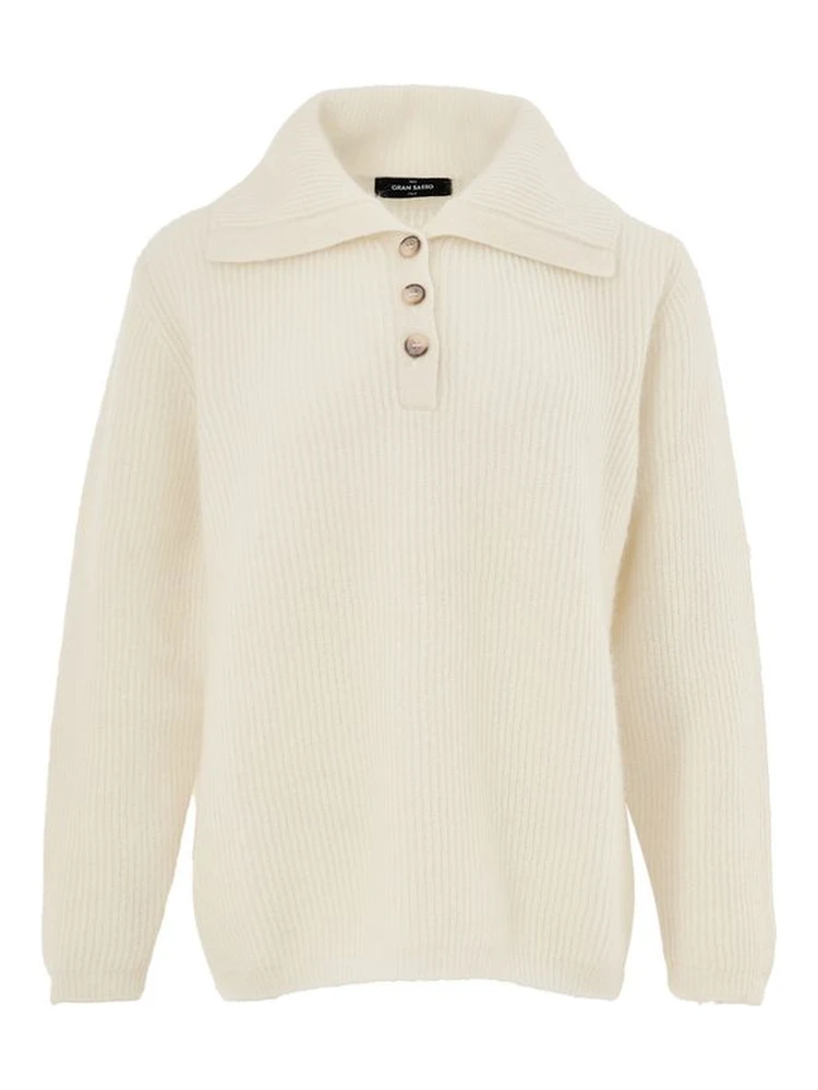White Wool Polo Shirt