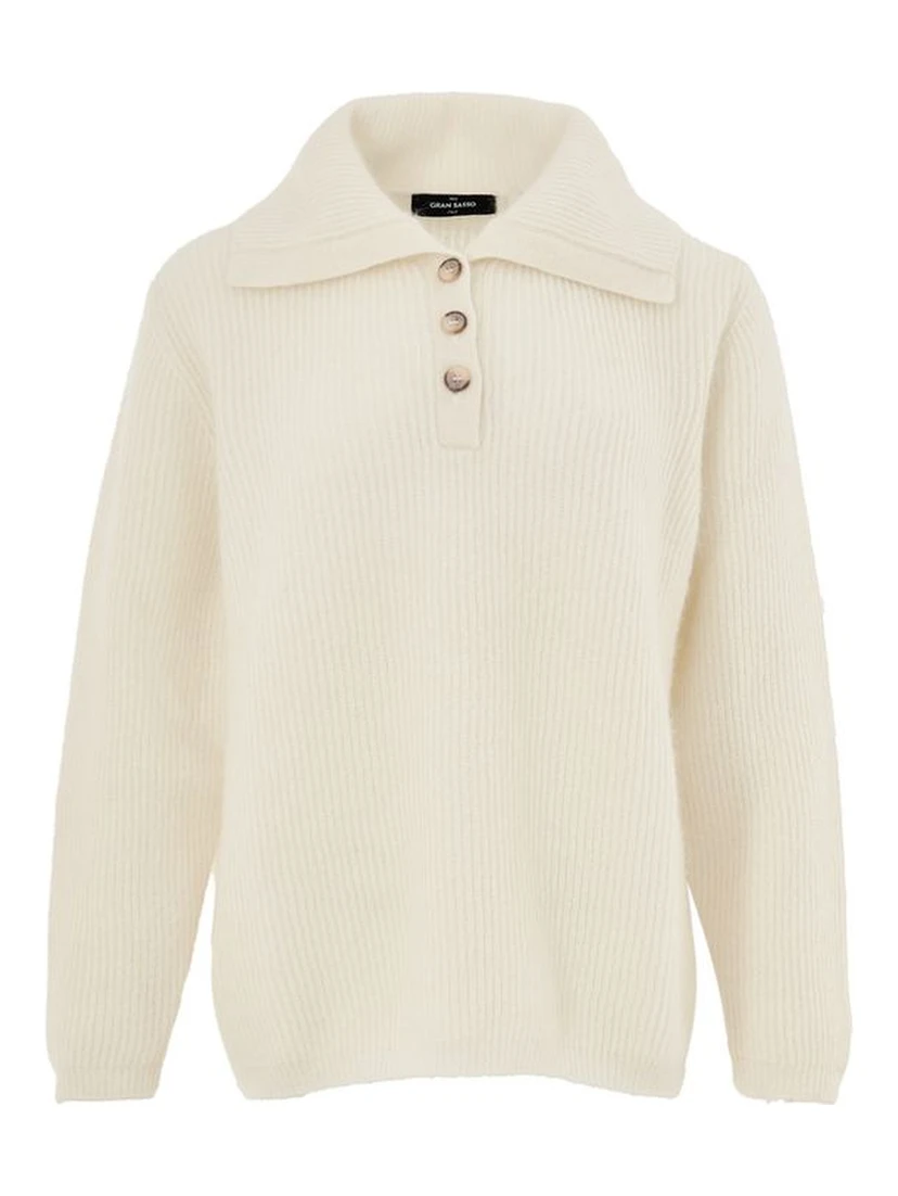 White Wool Polo Shirt