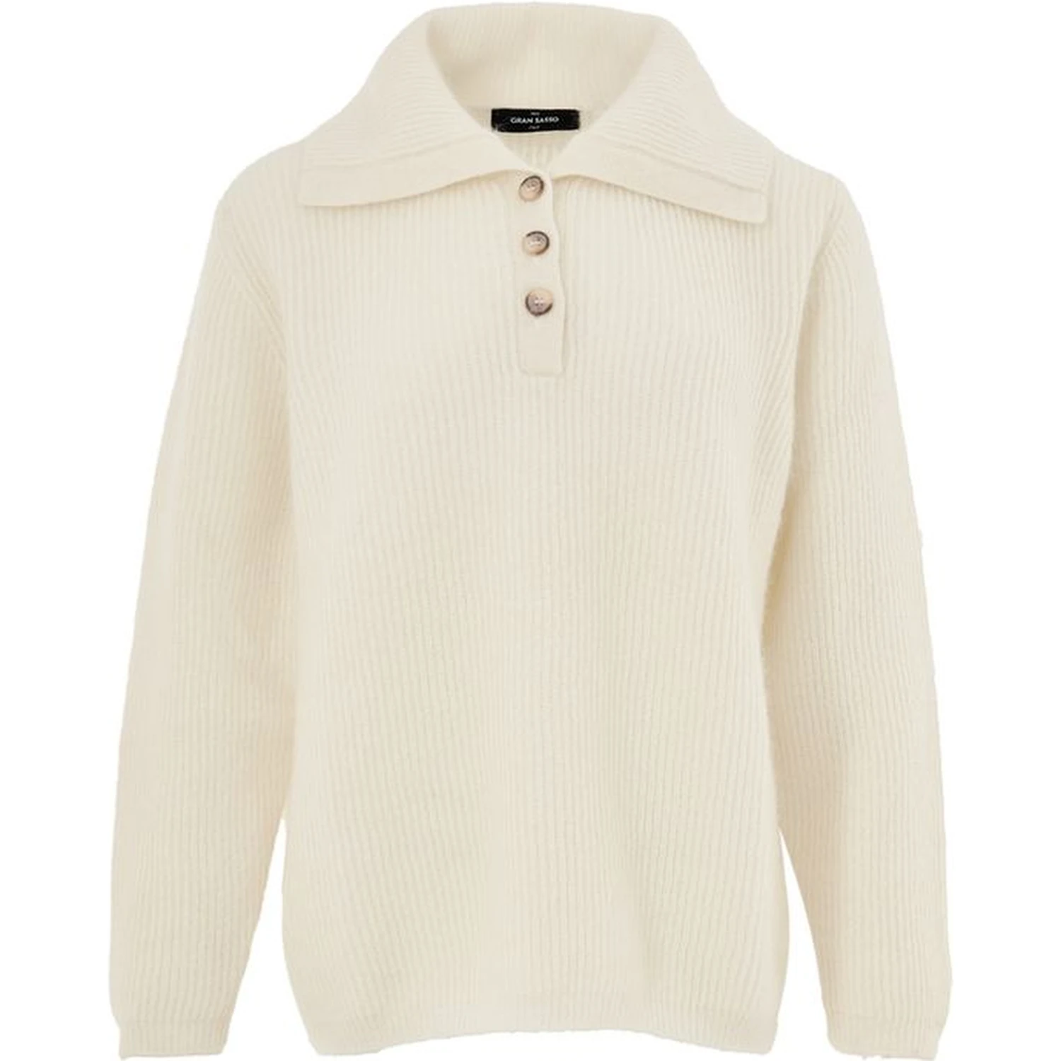 White Wool Polo Shirt
