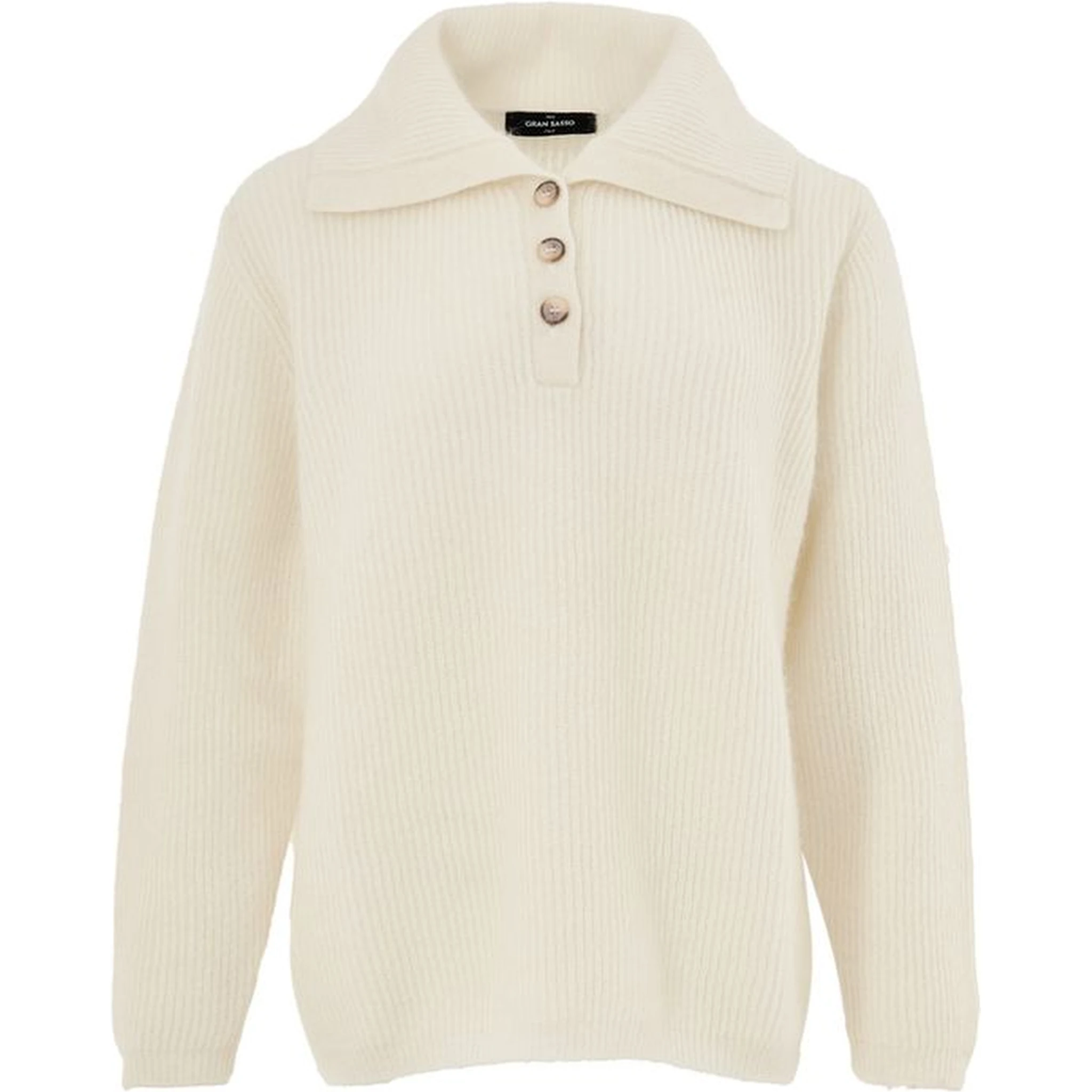 White Wool Polo Shirt