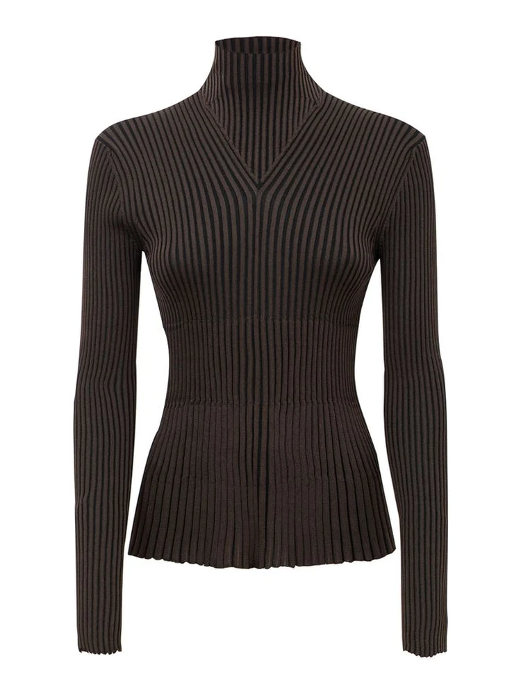 Brown Viscose Turtleneck