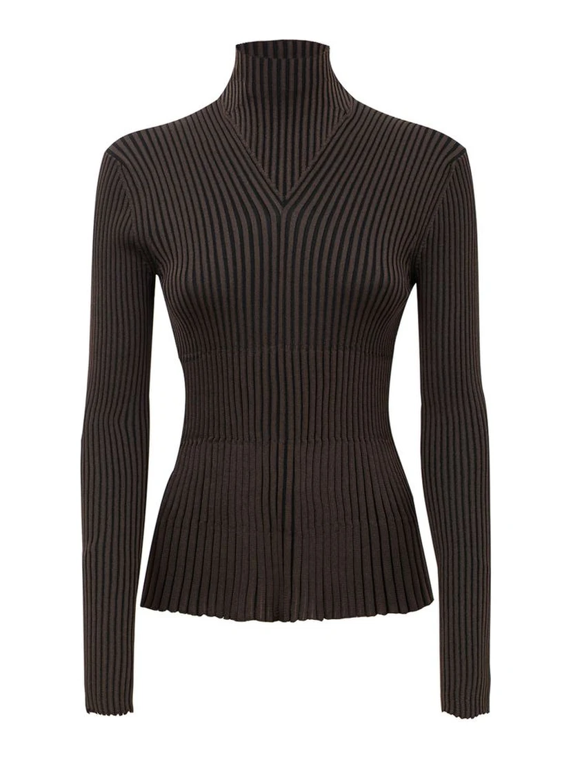 Brown Viscose Turtleneck