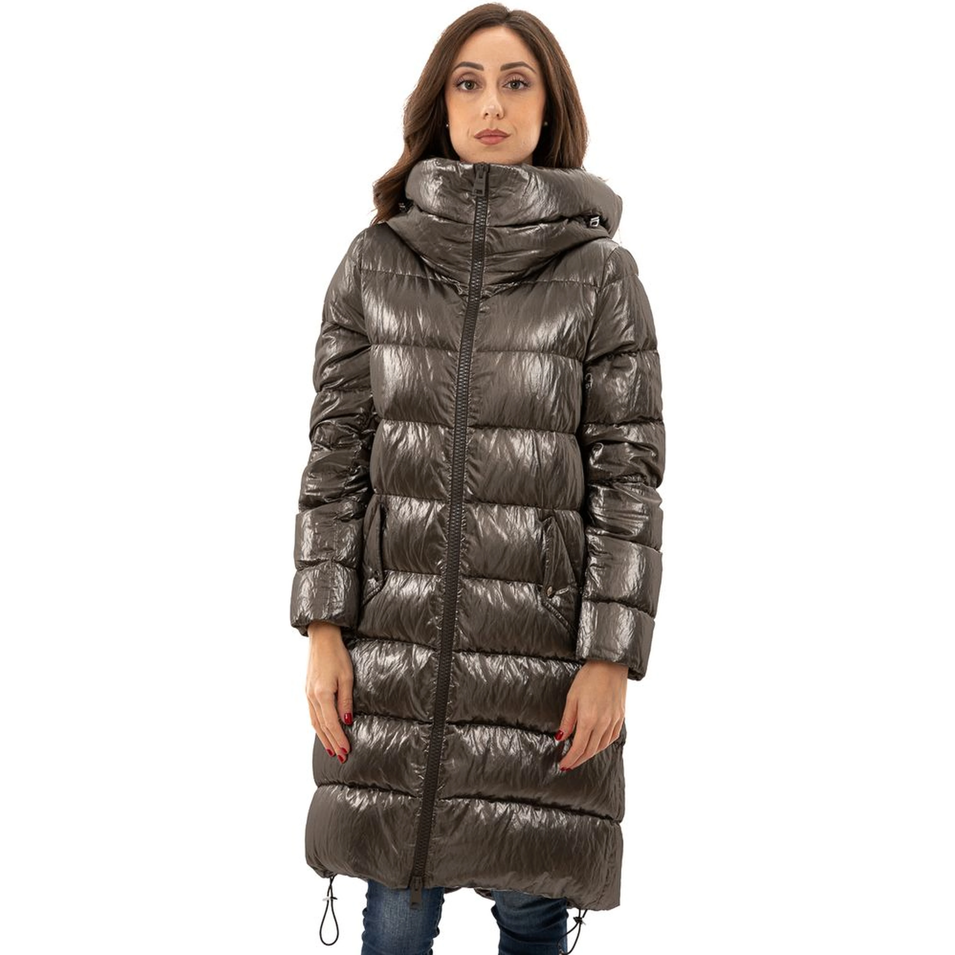 Gray Viscose Parka