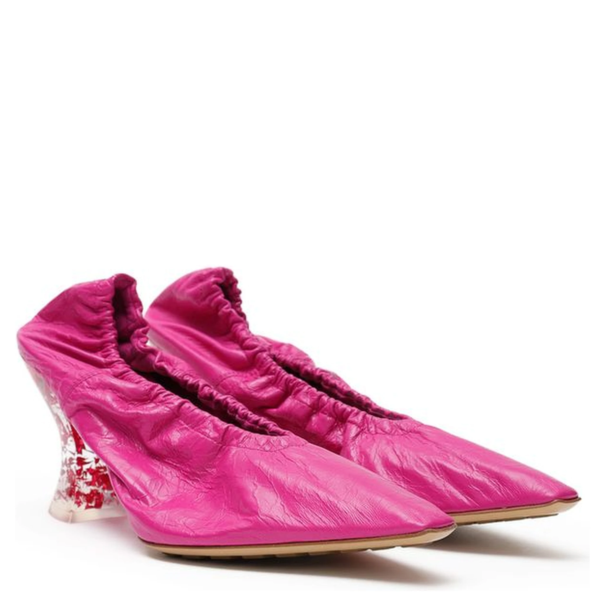 Fuchsia Leather Slippers